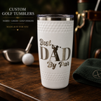 Dimpled Golf Ball Engraved Tumbler | 20oz Polar Camel Stainless Steel Cup with Golf Texture, Custom Laser Engraved Gift
