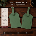 personalized luggage tag custom engraved on vegan leather
