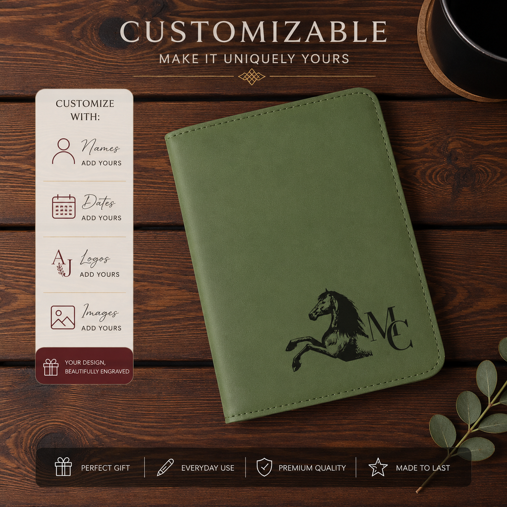 passport holder personalized with custom engraving