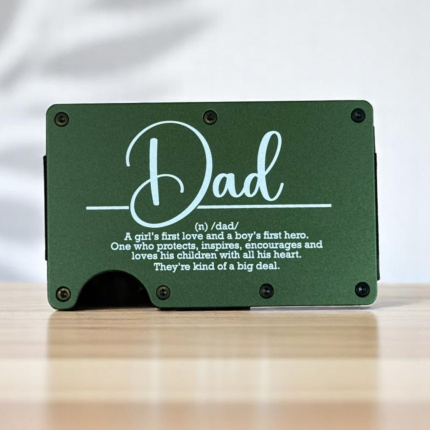 Engraved RFID-Blocking Wallet for Dad – Slim Minimalist Card Holder with Clip