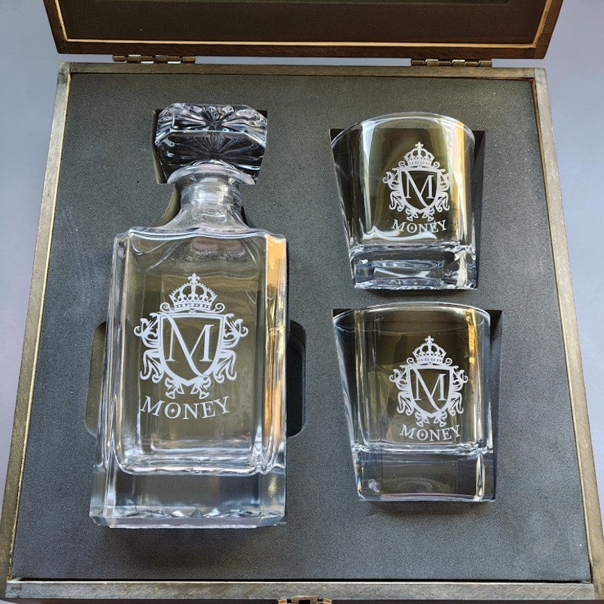 Personalized Whiskey Decanter Set | Custom Engraved Gift Set