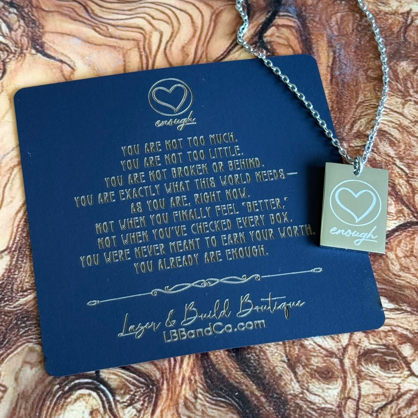 You Are Enough – Mental Health Affirmation Necklace