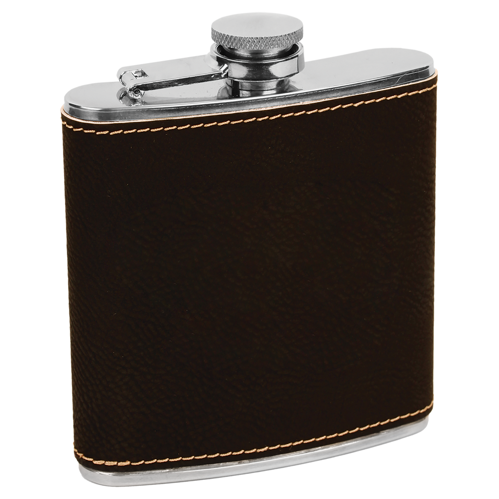 “Girls with Class Don’t Need a Glass” Engraved Leatherette Flask – 6oz Stainless Steel