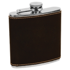 “Girls with Class Don’t Need a Glass” Engraved Leatherette Flask – 6oz Stainless Steel