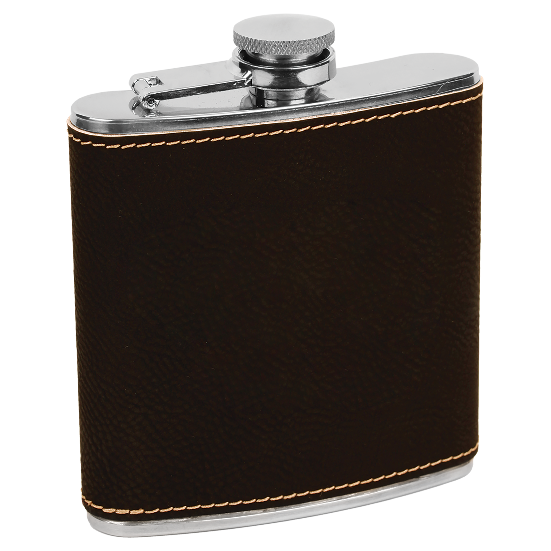 “Girls with Class Don’t Need a Glass” Engraved Leatherette Flask – 6oz Stainless Steel