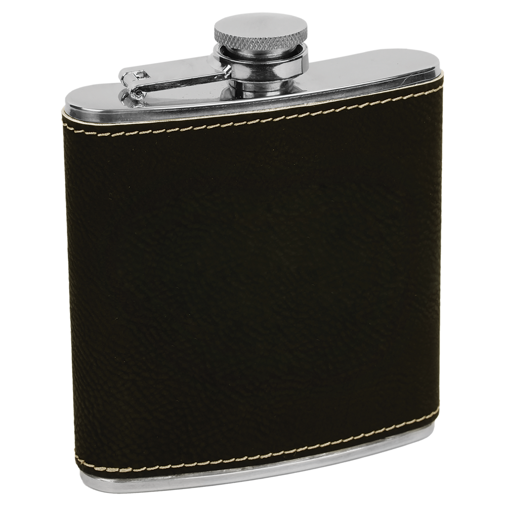Engraved Leatherette Flask – “Dumpster Fire Response Team” | Stainless Steel Flask with Black Leatherette Wrap