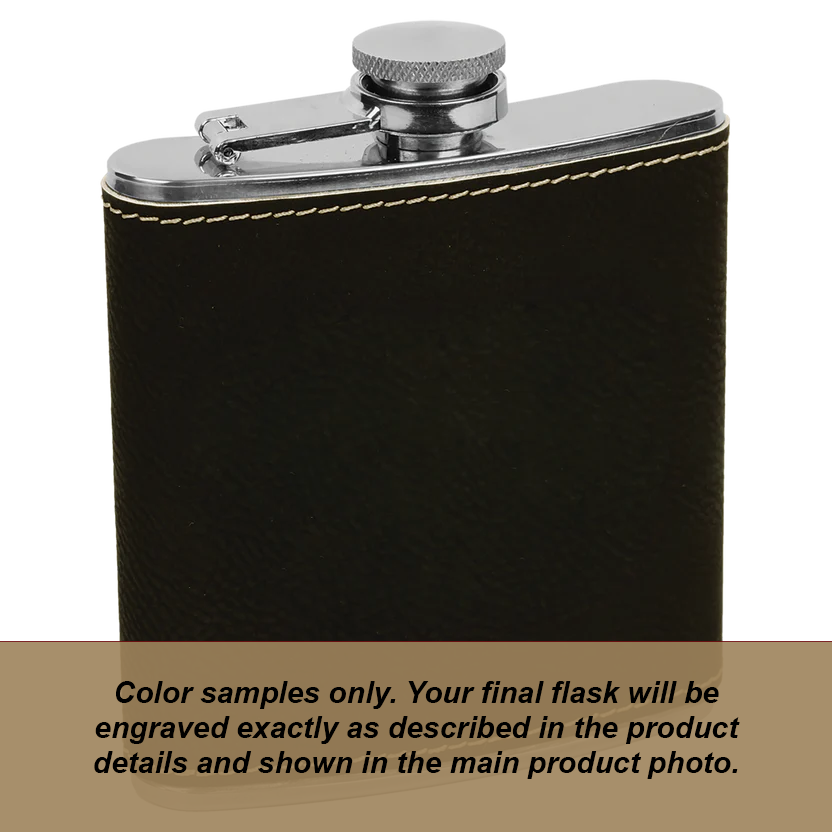 Personalized Leatherette Flask – Custom Monogram or Full Name Engraving