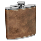 Engraved Leatherette Flask – “Dumpster Fire Response Team” | Stainless Steel Flask with Black Leatherette Wrap