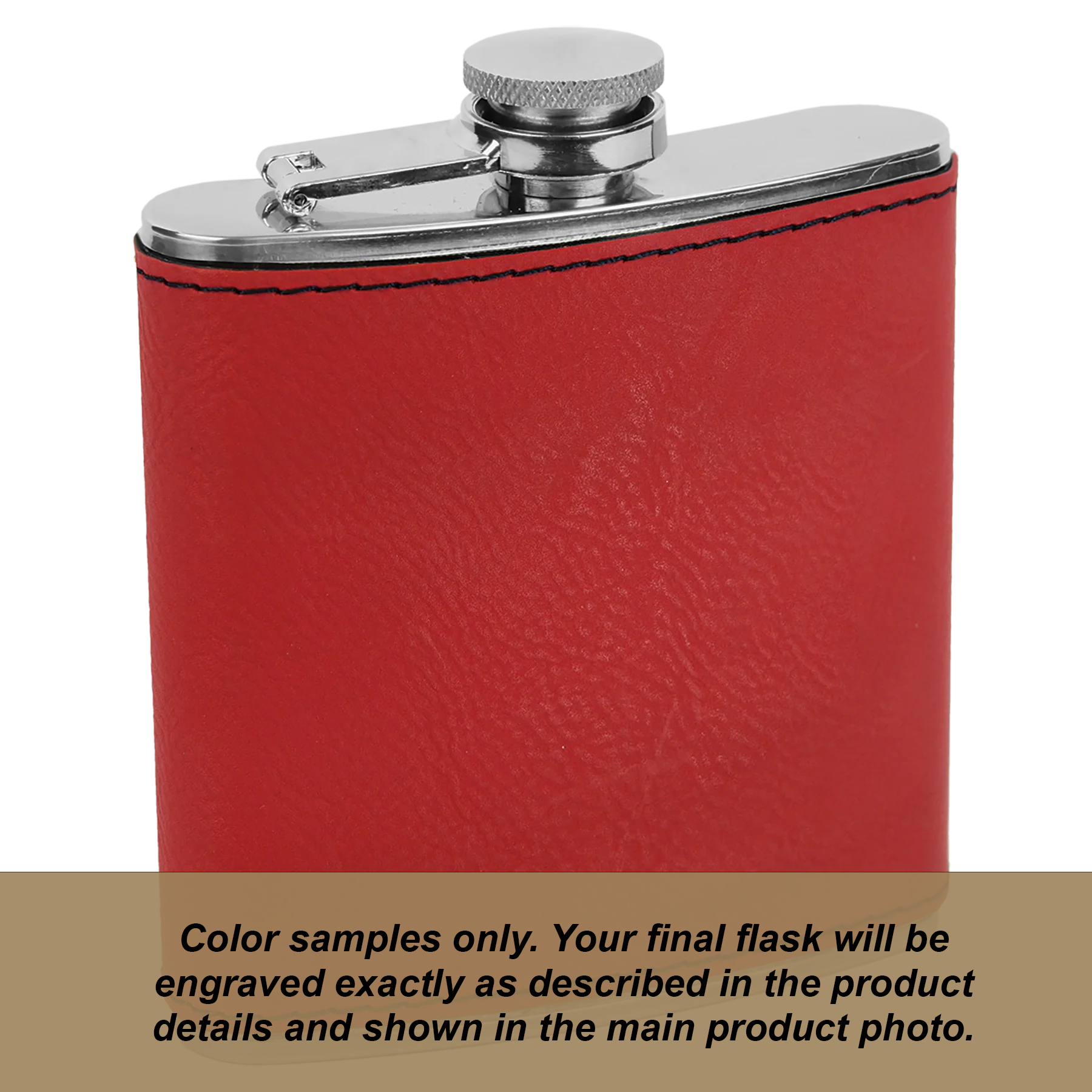 Personalized Leatherette Flask – Custom Monogram or Full Name Engraving