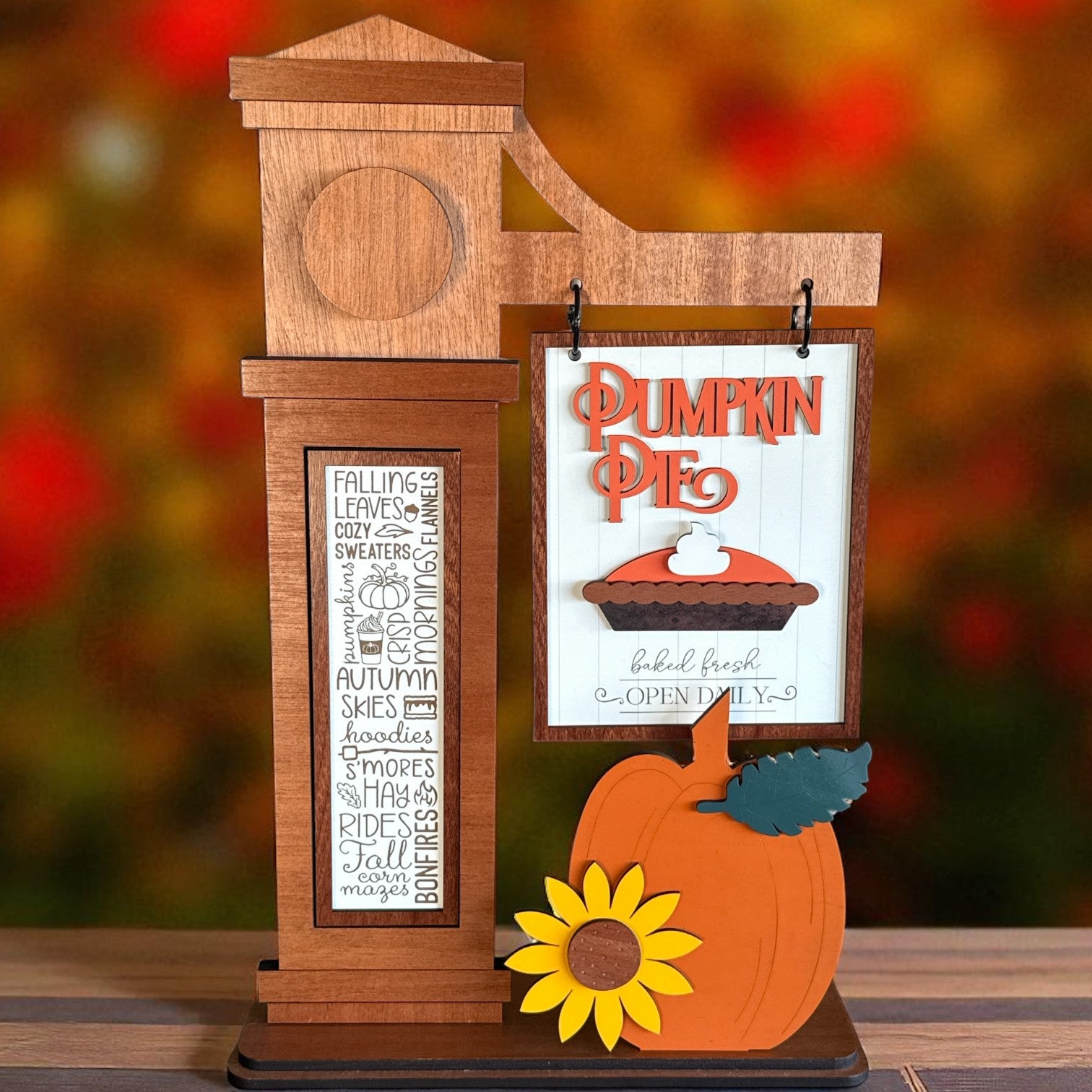 Pumpkin Pie Fall Interchangeable Sign Set for Wooden Post
