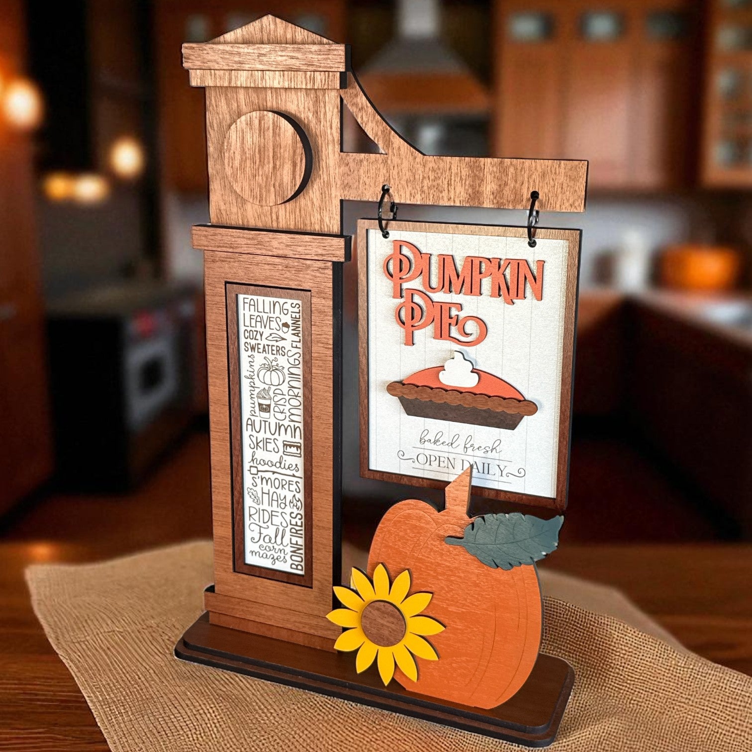 Pumpkin Pie Fall Interchangeable Sign Set for Wooden Post