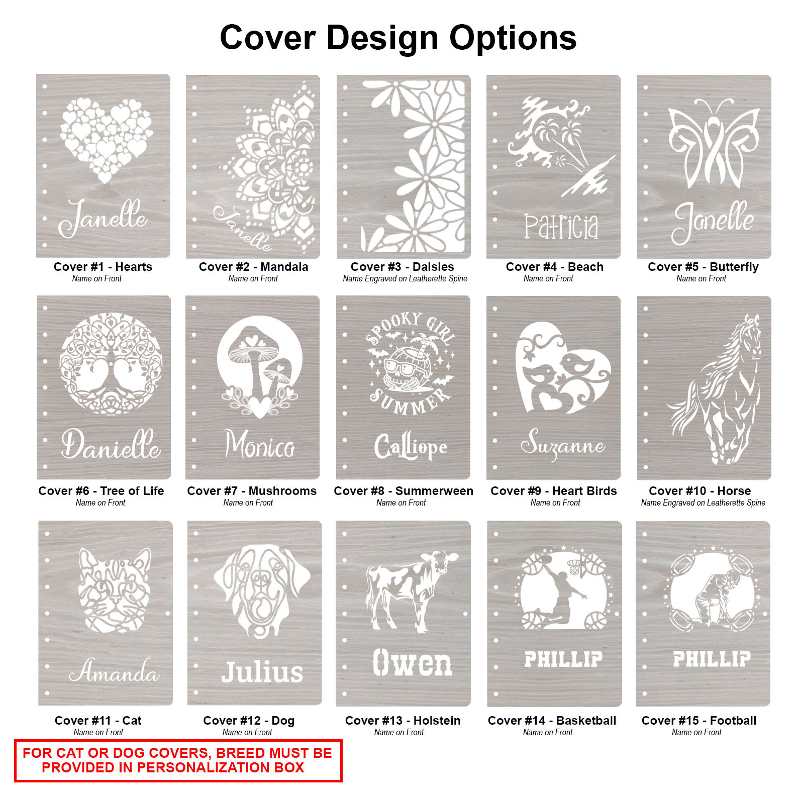 Custom engraved Handcrafted Flat White Wood Diary or Notebook | Customizable and Refillable Journal by Laser & Build Boutique