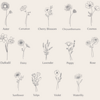Personalized Birth Flower Journal – Custom Name Leatherette Notebook
