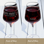 Two-Sided Snarky Wine Glass | “Glass Empty?” + “#refillstat”