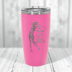 Dimpled Golf Ball Engraved Tumbler | 20oz Polar Camel Stainless Steel Cup with Golf Texture, Custom Laser Engraved Gift