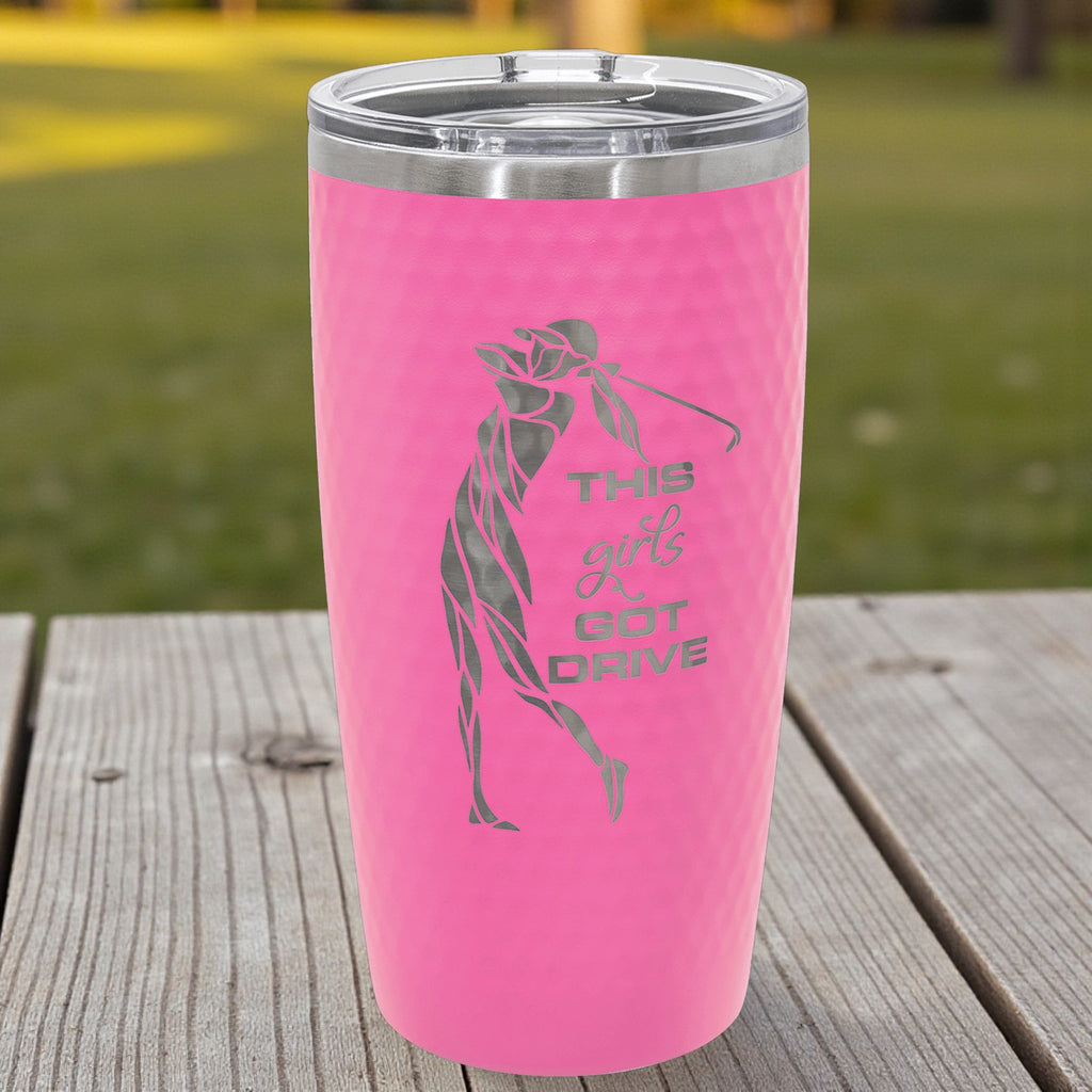 Custom Engraved 20oz Golf Tumbler with Dimple Texture - Polar Camel Brand