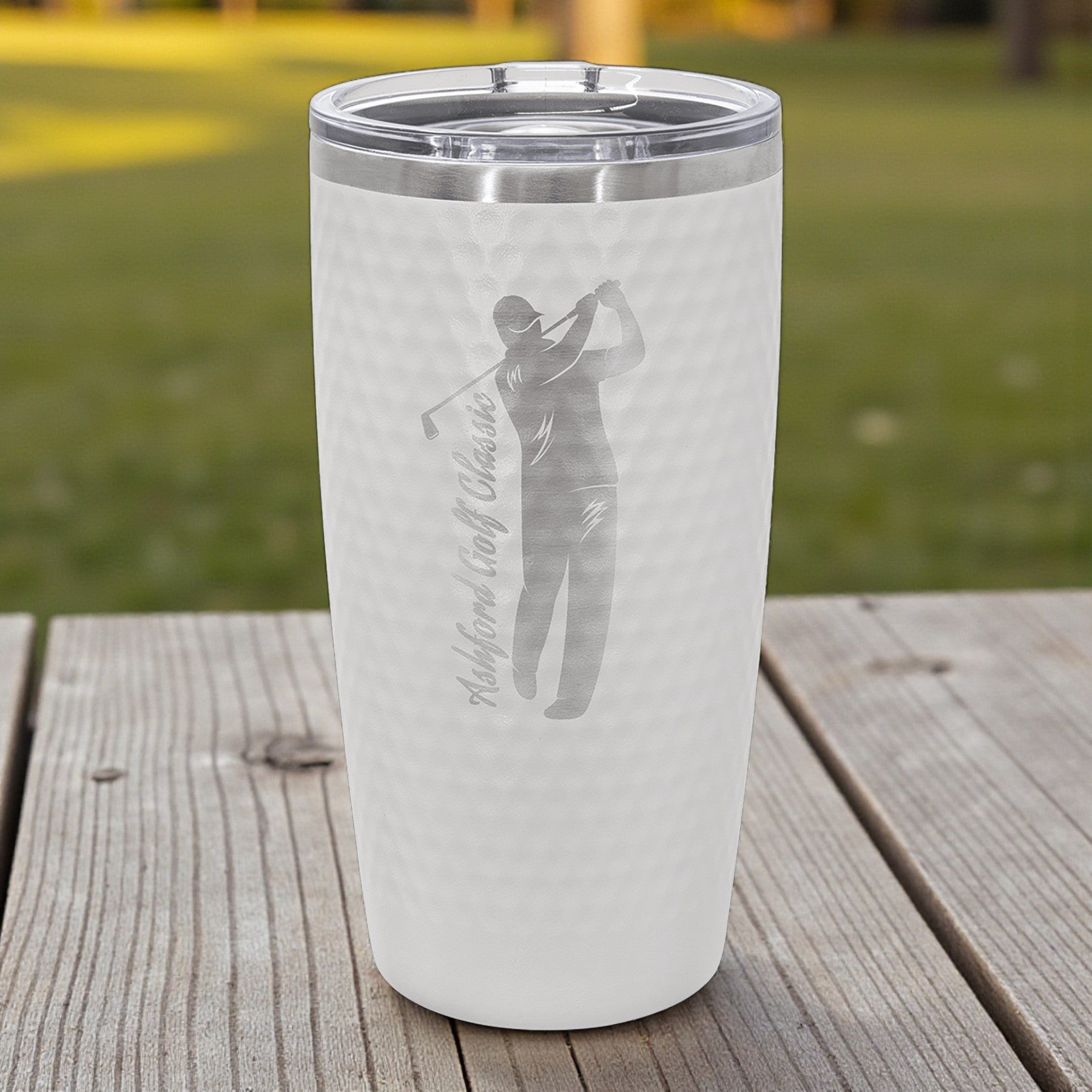 Custom Engraved 20oz Golf Tumbler with Dimple Texture - Polar Camel Brand