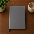 custom notebook with grey Laserette cover
