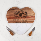Personalized Charcuterie Board | Heart Marble & Acacia