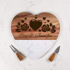 Personalized Charcuterie Board | Heart Marble & Acacia