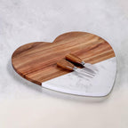Personalized Charcuterie Board | Heart Marble & Acacia
