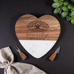 Limited Edition Heart-Shaped Marble & Acacia Serving Board Set