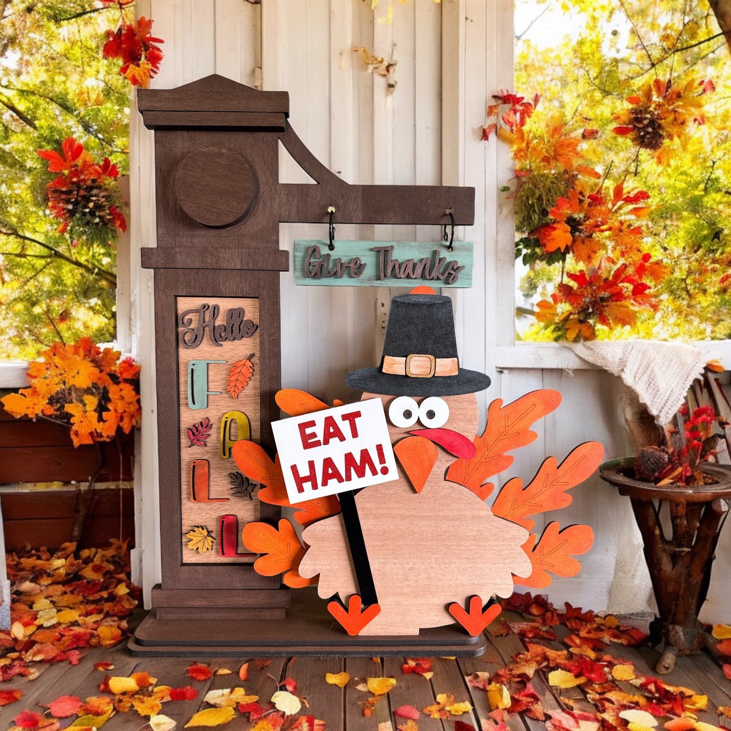 Wooden Interchangeable Post - Seasonal Sign Holder