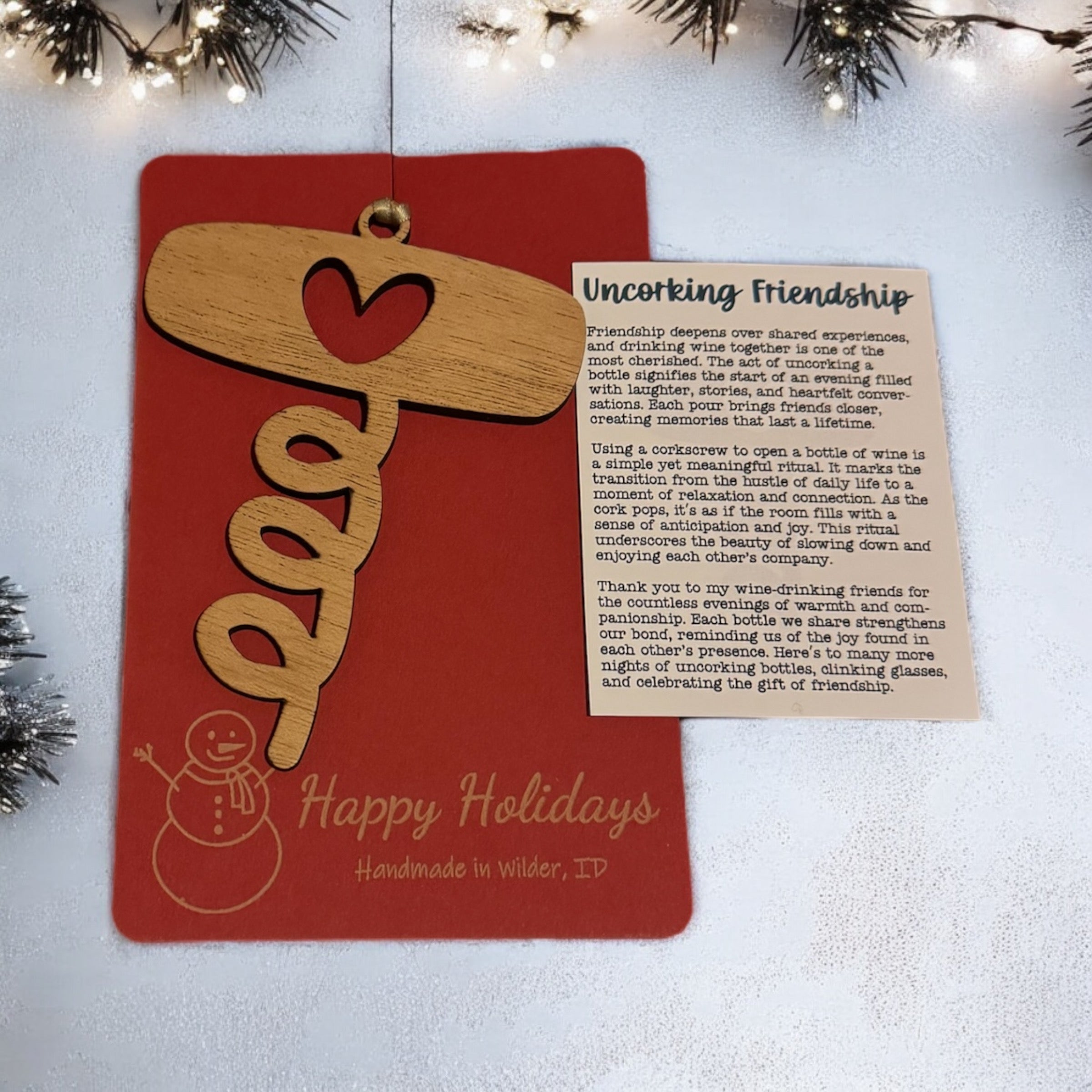 Uncorking Friendship Handmade Ornament
