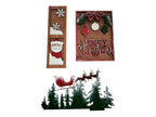 Christmas "Santa and Sleigh" Interchangeable Sign Set for Wooden Post