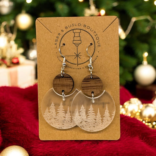 Frosted Acrylic Woodland Earrings