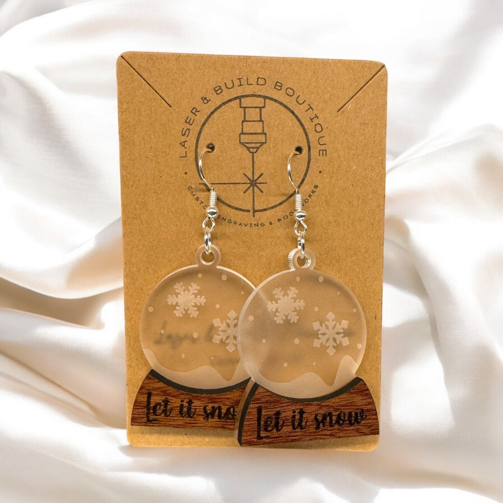 Snowglobe Earrings with Winter Theme