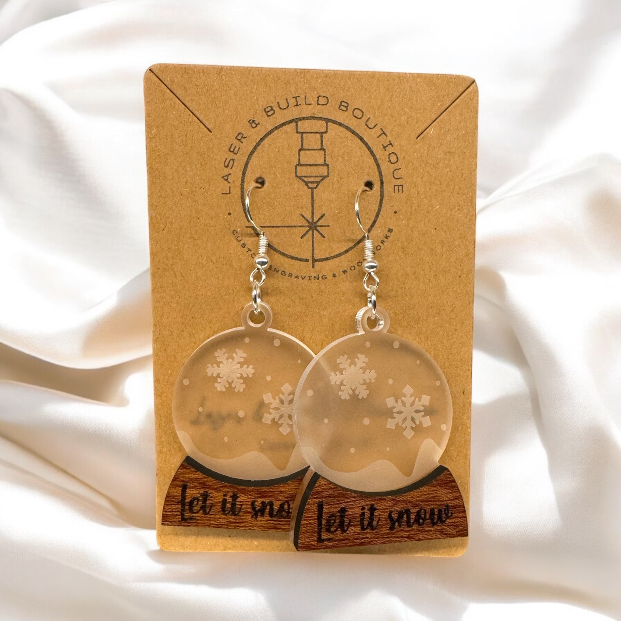 Snowglobe Earrings with Winter Theme