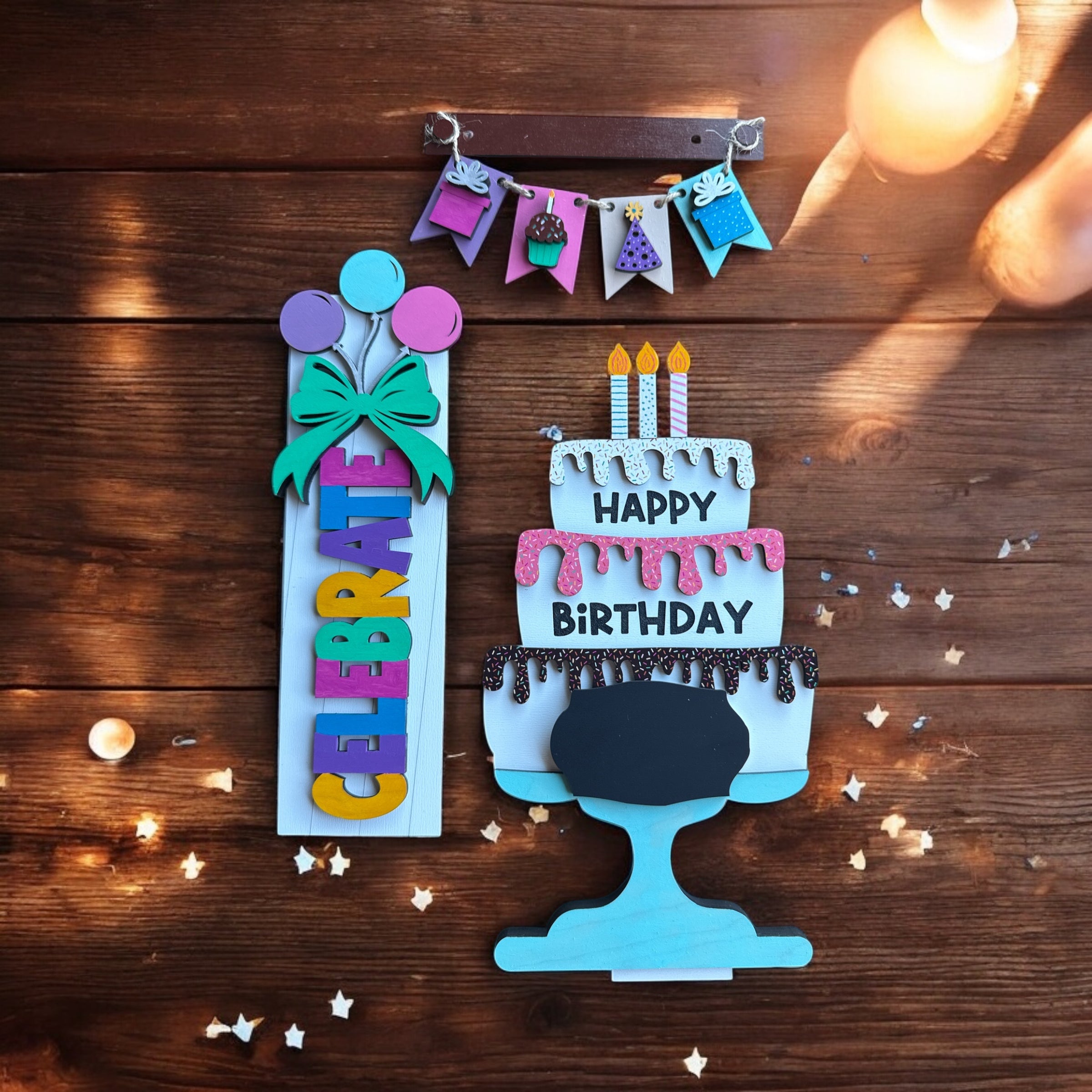 Birthday Interchangeable Sign Set for Wooden Post
