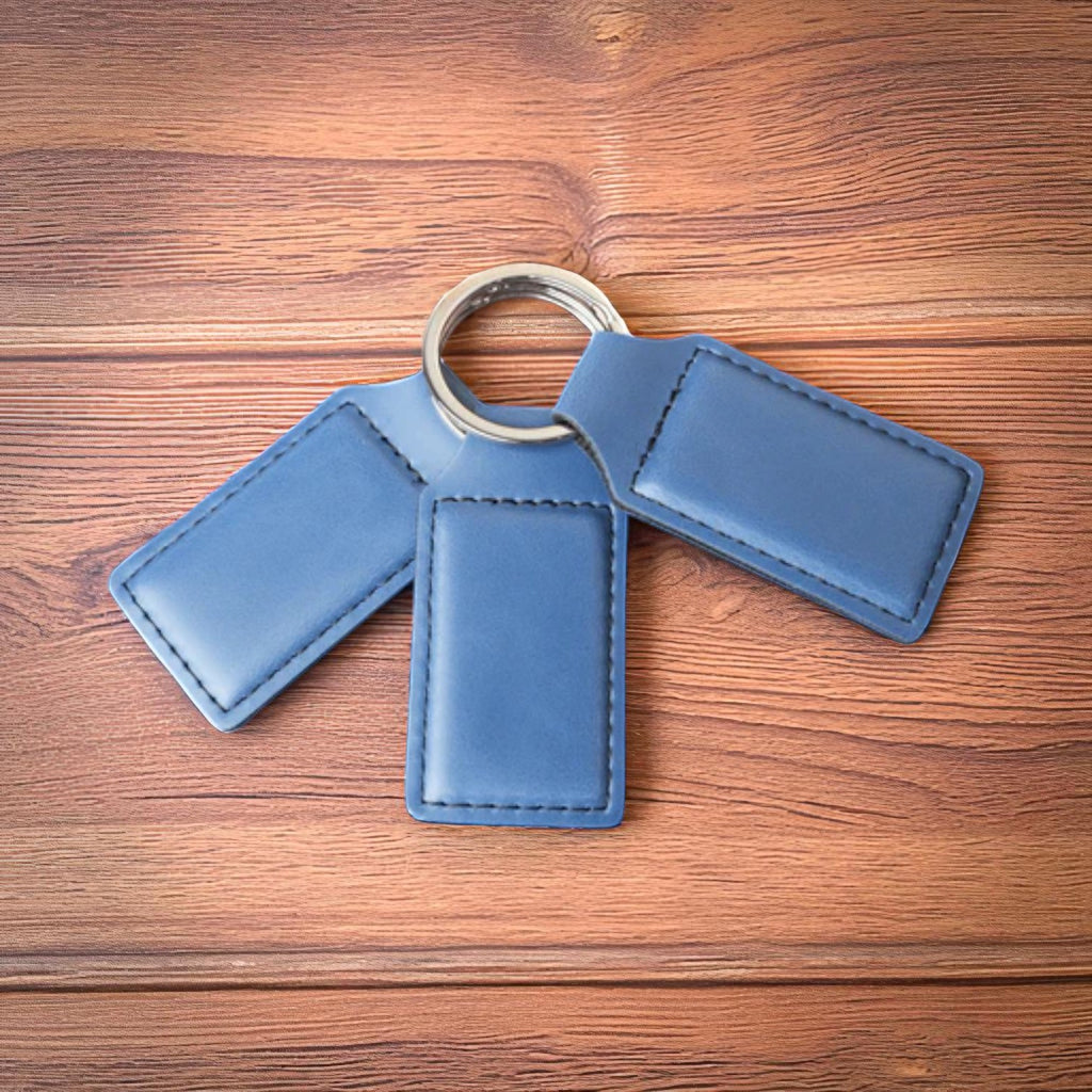 Custom Engraved Leatherette Keychains