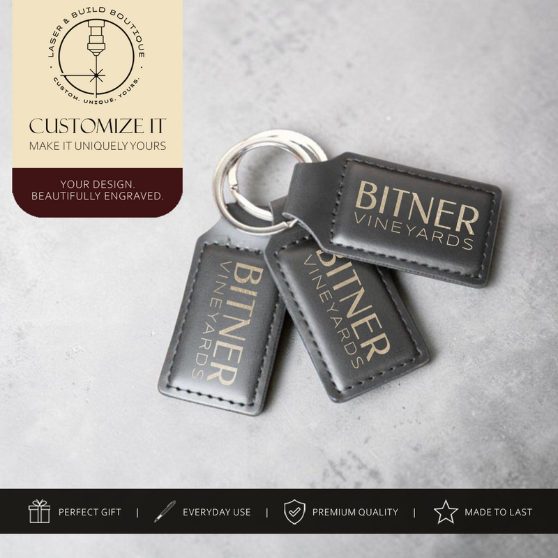 Custom Engraved Premium Leatherette Keychains