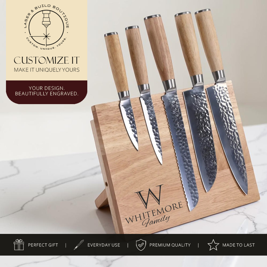 Custom Knife Set | Personalized Magnetic Knife Block