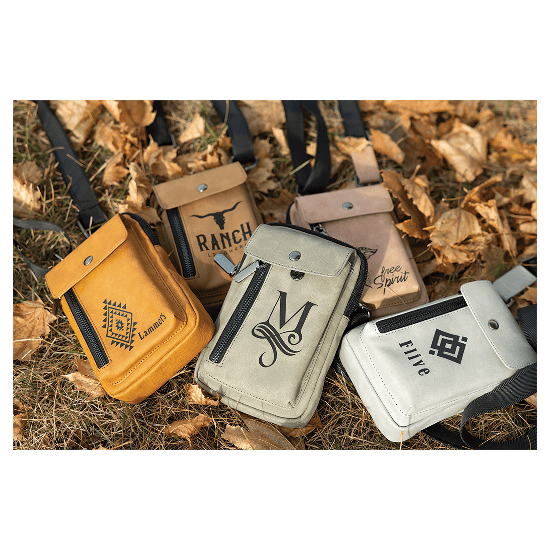 Custom Engraved Leatherette Urban Crossbody Bag