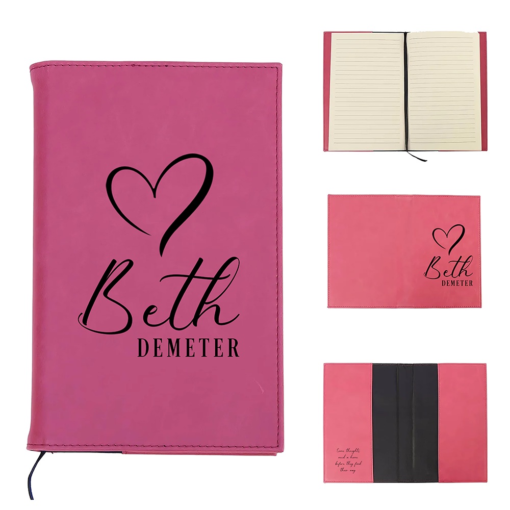 Custom engraved Custom Engraved Laserette® Notebook or Journal | Refillable, Vegan Leather by Laser & Build Boutique