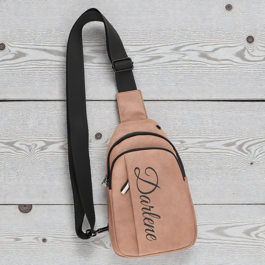 Custom Engraved Leatherette Explorer Crossbody Bag