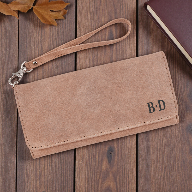 Custom Engraved Leatherette RFID Wristlet Wallet