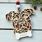 Custom engraved Personalized Line Art Dog Ornament by Laser & Build Boutique