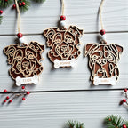 Custom engraved Personalized Line Art Dog Ornament by Laser & Build Boutique