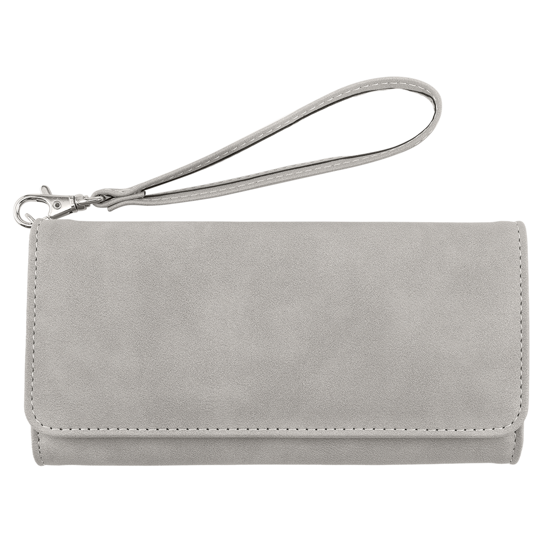 Personalized Wristlet Wallet | Custom Engraved Leatherette RFID Wallet