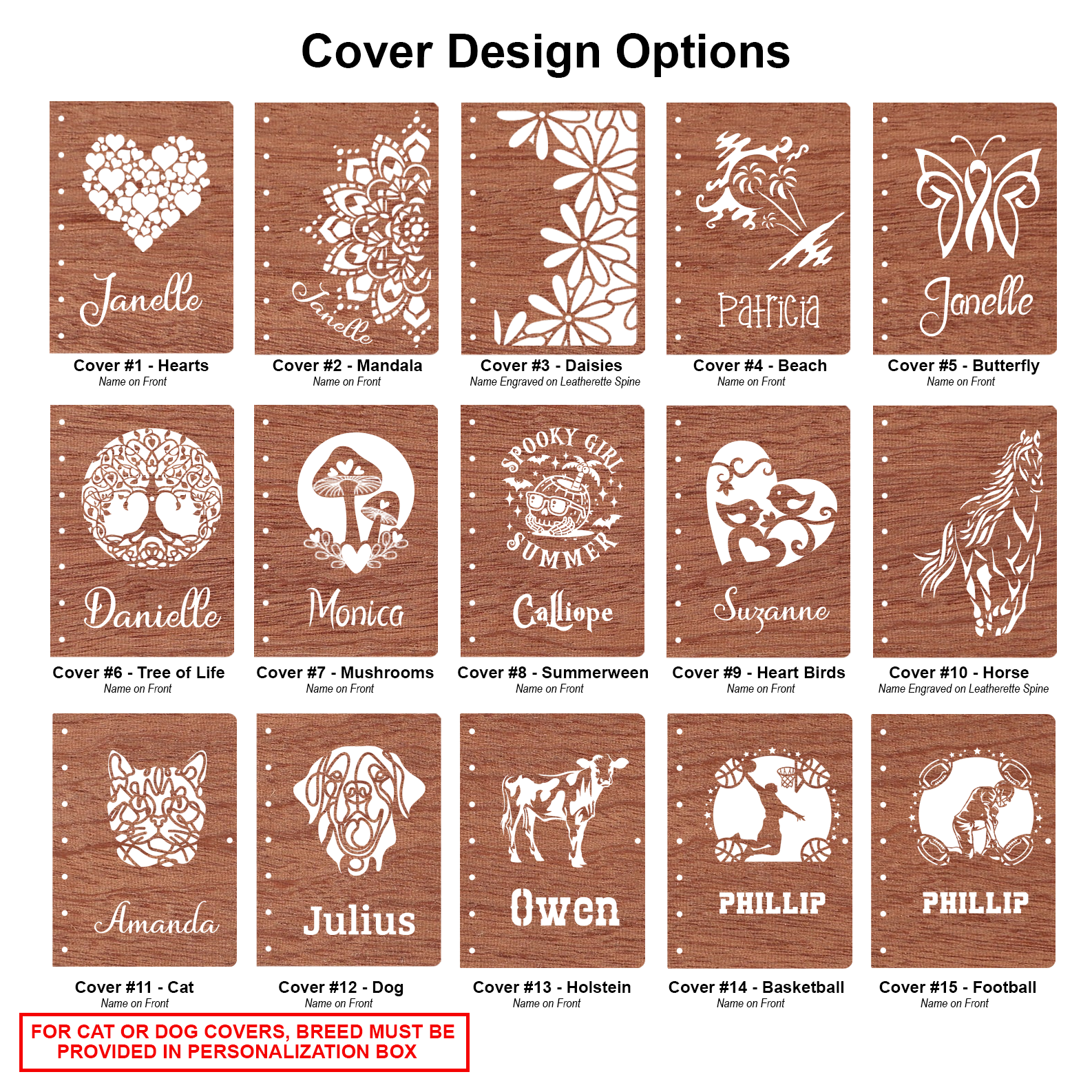 Custom engraved Handcrafted Mahogany Wood Diary or Notebook | Customizable and Refillable Journal by Laser & Build Boutique