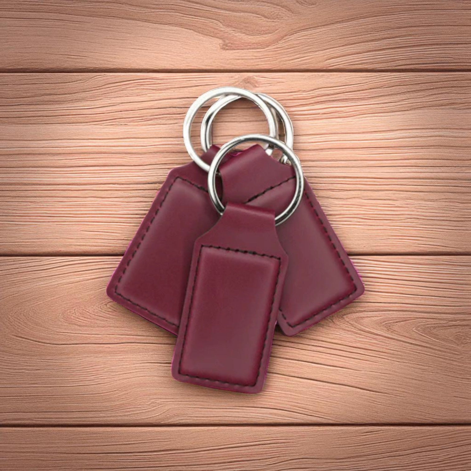Custom Engraved Leatherette Keychains