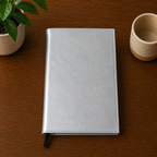 custom notebook with silver Laserette cover