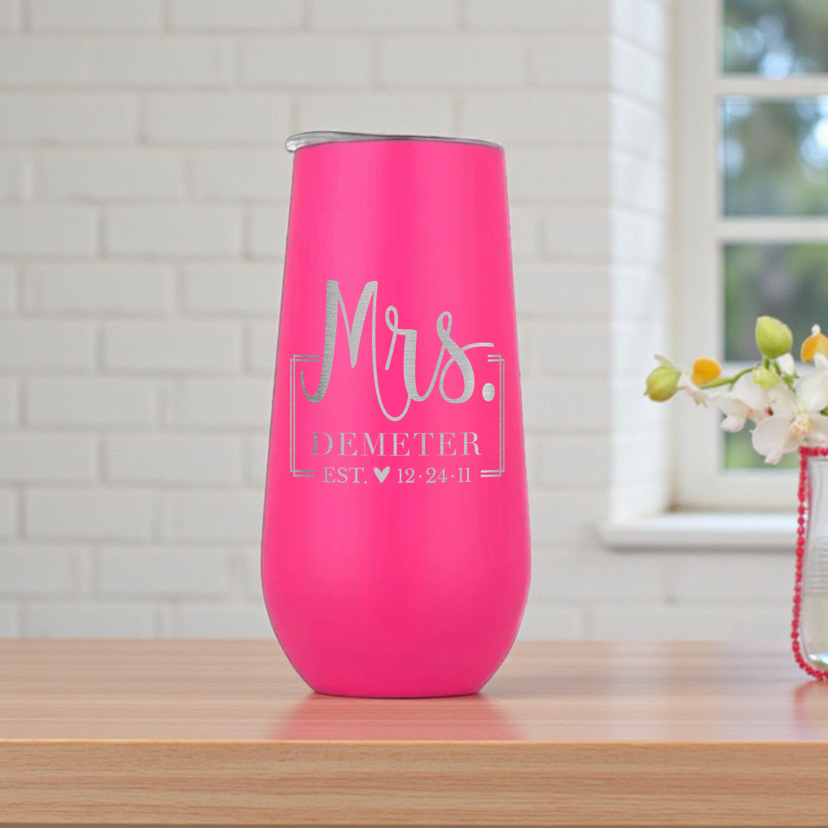 Personalized Mr & Mrs Insulated Champagne Flute Set