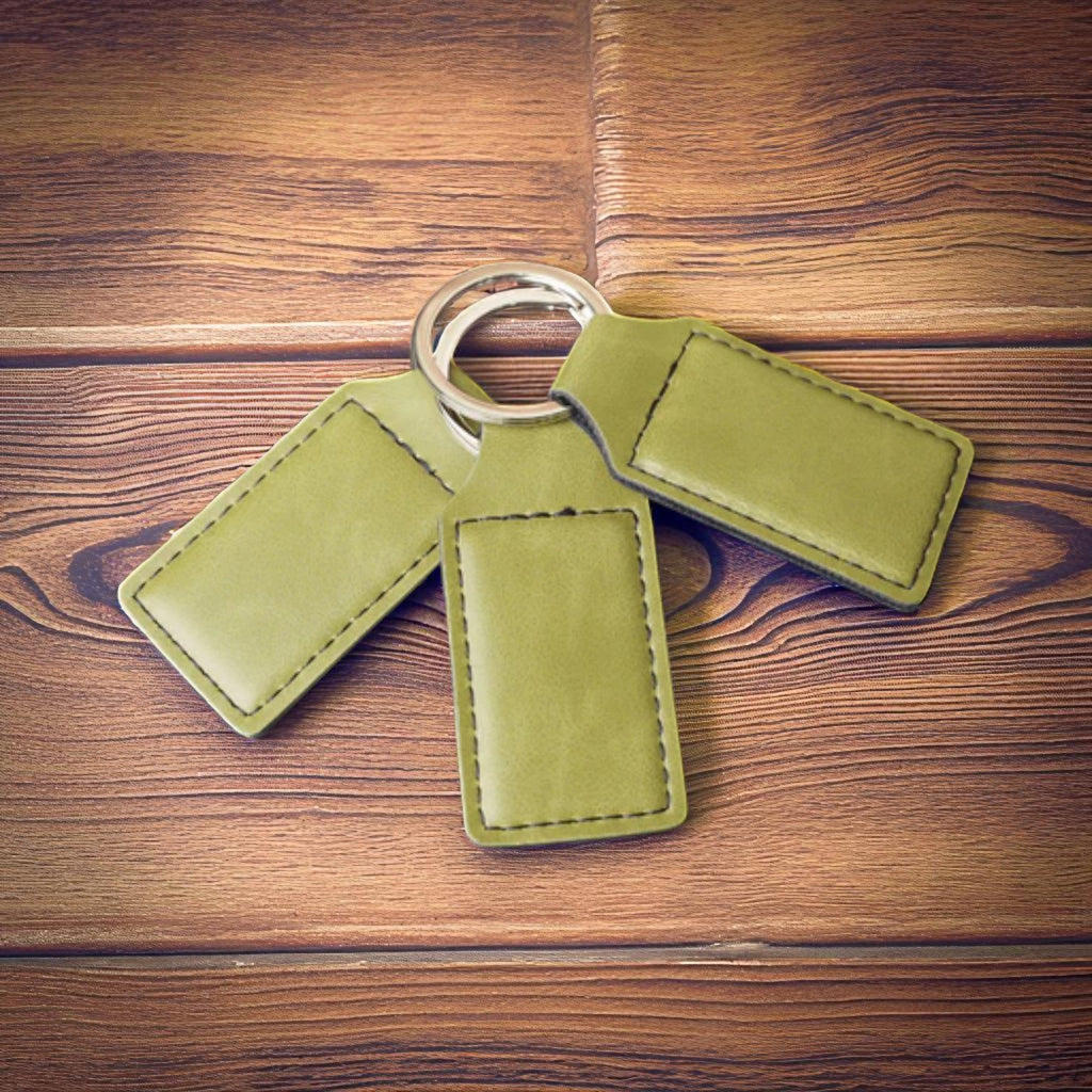 Custom Engraved Leatherette Keychains
