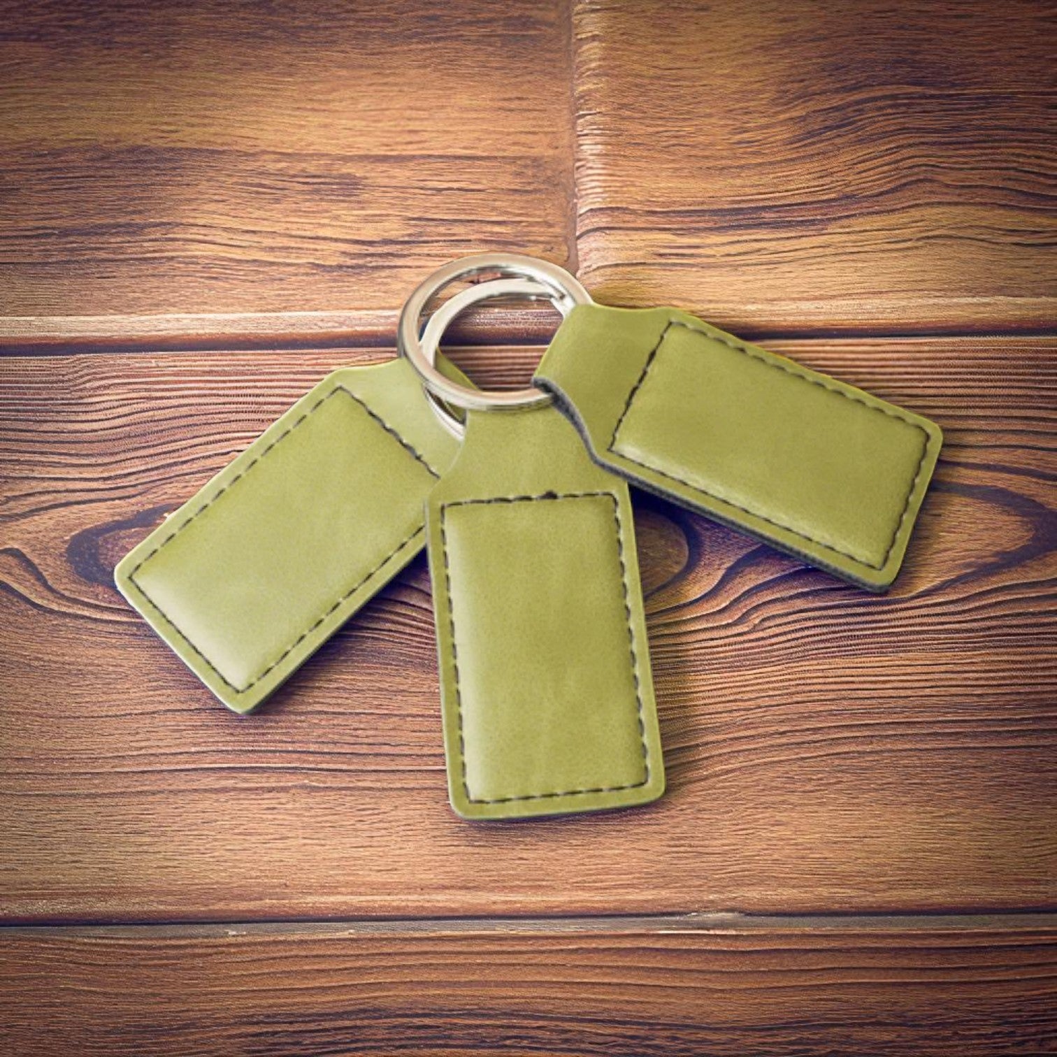 Custom Engraved Leatherette Keychains