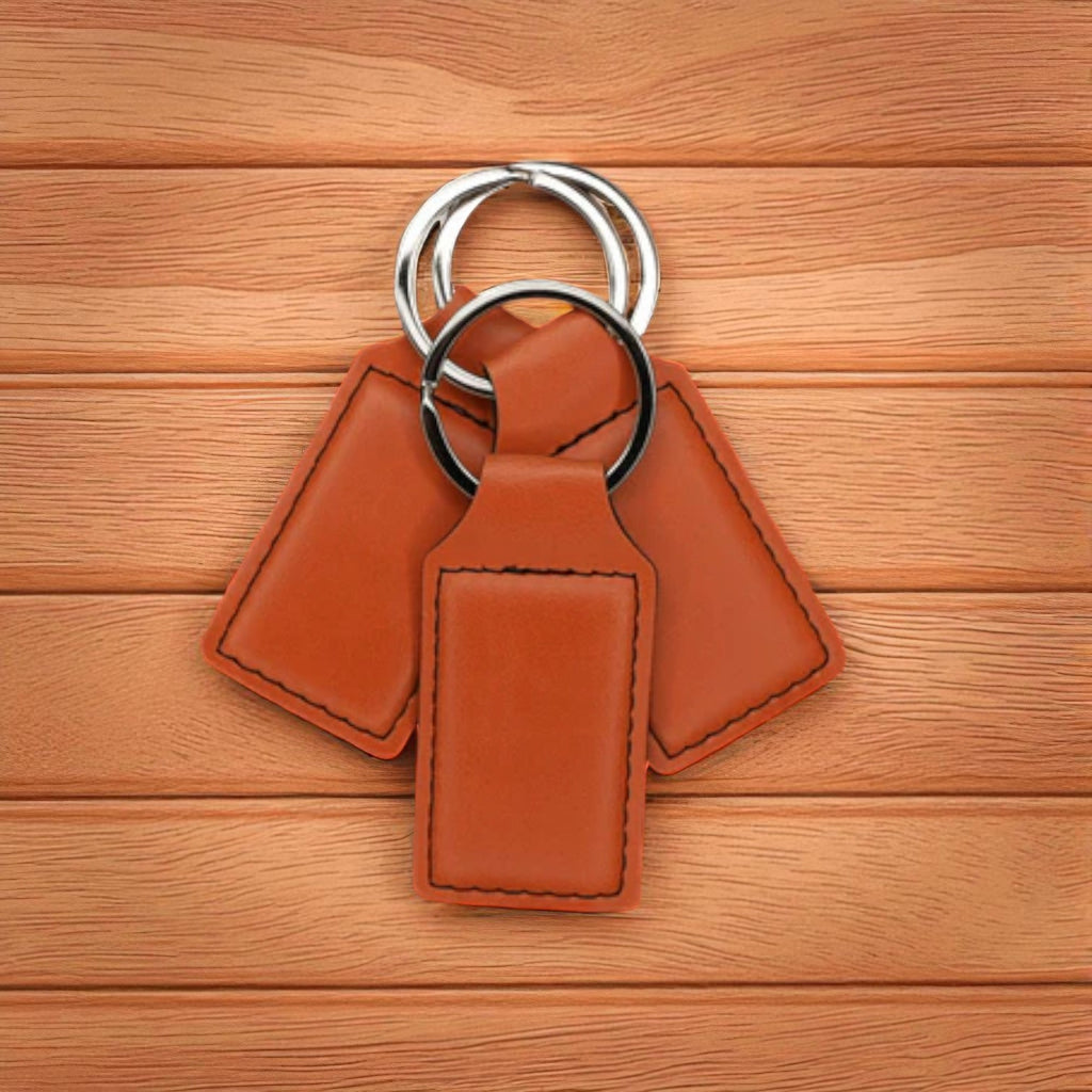 Custom Engraved Leatherette Keychains
